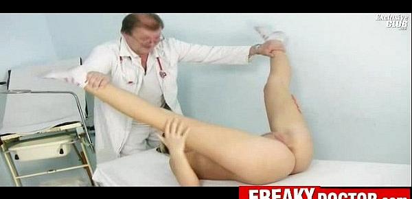  Czech teen Misa receives twat check-up at gynecology